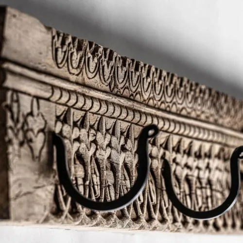 Percha Cain artesanal de madera de teca