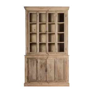 Vitrina Huntly de estilo colonial en madera de teca