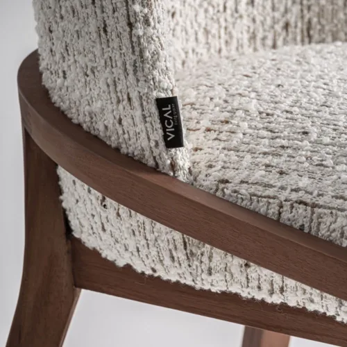 Silla tapizada en beige jaspeado Erbach
