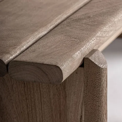 Banco Jacquard de madera de mango