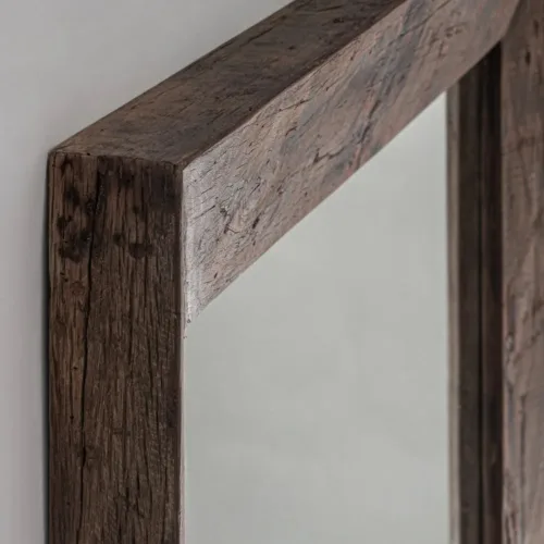 Espejo de madera de pino reciclado