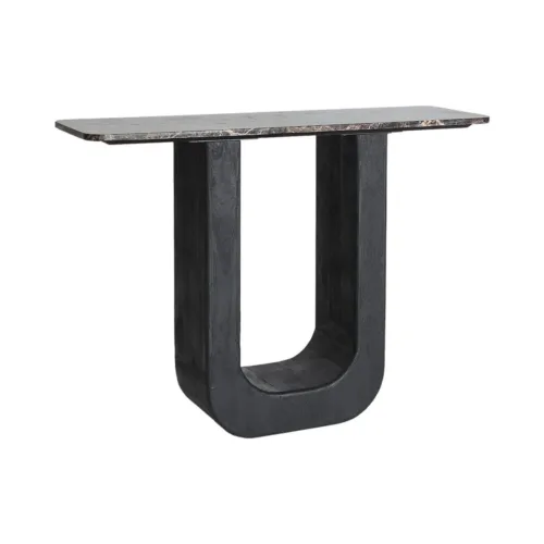 Consola Loop de madera de mango y mármol