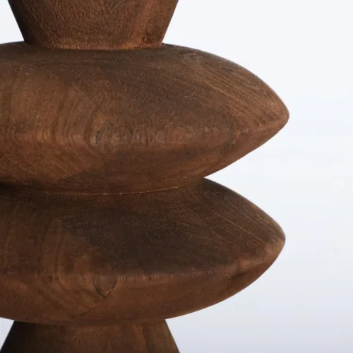 Lámpara de sobremesa Shama de madera y lino