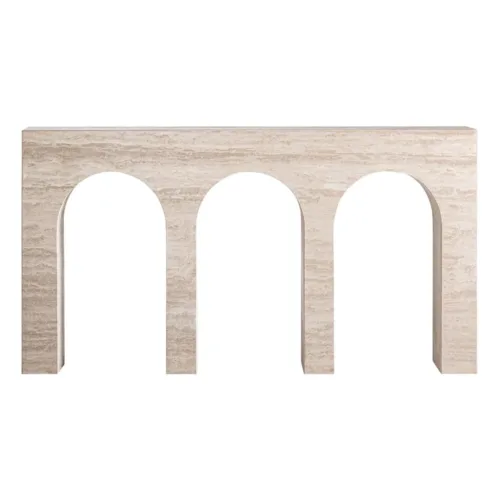 Consola de travertino beige Thiennes