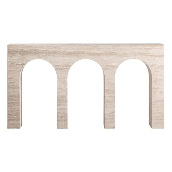Consola de travertino beige Thiennes