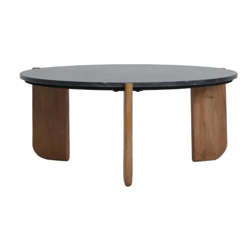 Mesa de centro Valigny de mármol y madera de mango
