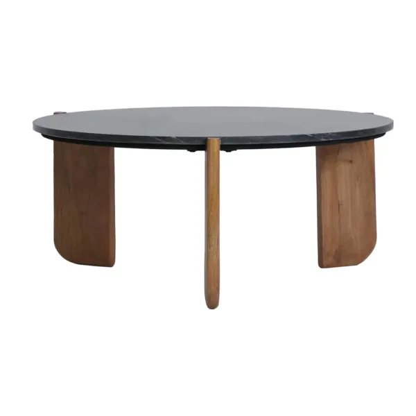Mesa de centro Valigny de mármol y madera de mango