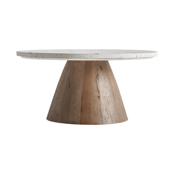 Mesa auxiliar Lautrec de terrazo y madera de mango