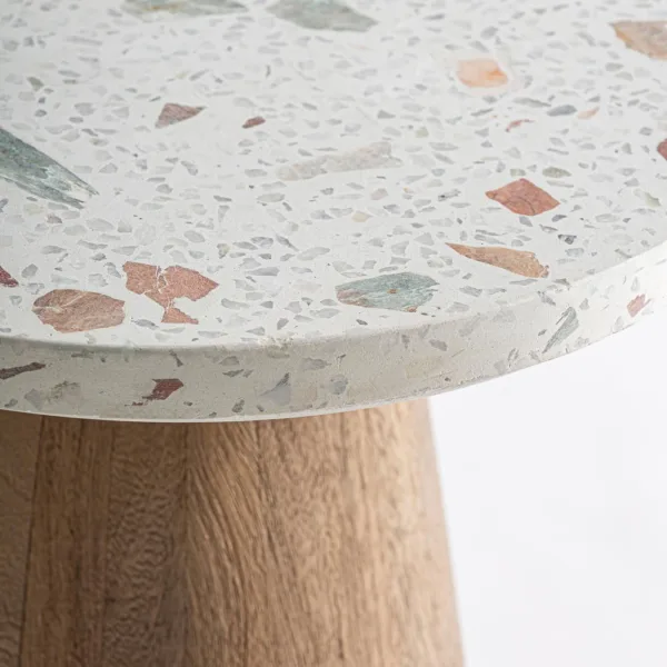 Mesa de comedor Lautrec de terrazo y madera de mango