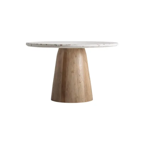 Mesa de comedor Lautrec de terrazo y madera de mango