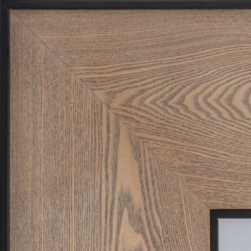 Espejo de madera de fresno y hierro Lugano