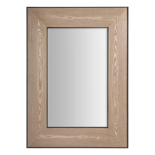 Espejo de madera de fresno y hierro Lugano