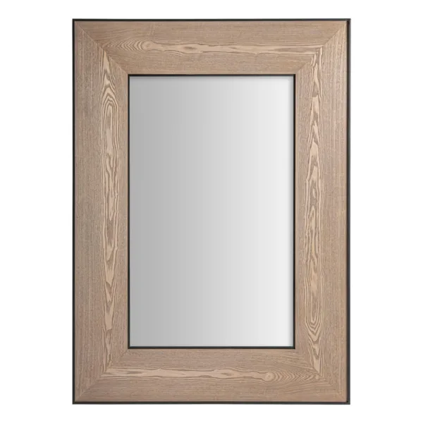 Espejo de madera de fresno y hierro Lugano