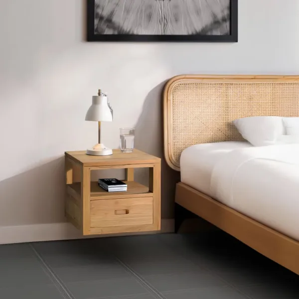 Mesita flotante teka teide cajón