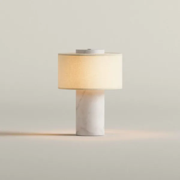 Lámpara portátil de mármol y lino Auríe