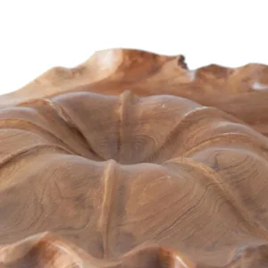 Centro de mesa estilo étnico de madera de teca