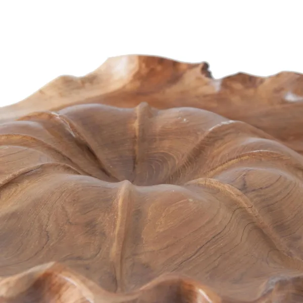 Centro de mesa estilo étnico de madera de teca