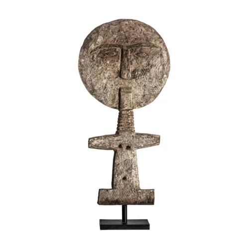 Figura decorativa de madera tropical marrón