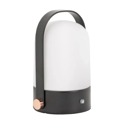 Lámpara de sobremesa Kaila de hierro y cristal