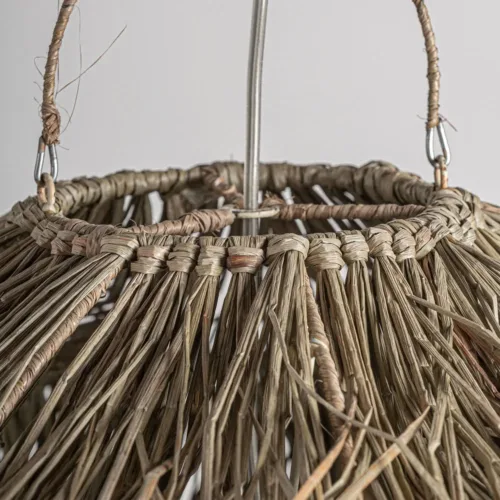 Lámpara de colgar estilo boho de fibra