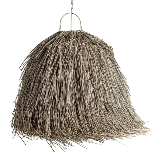 Lámpara de colgar estilo boho de fibra