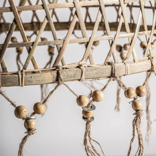 Lámpara de colgar estilo boho de bambú