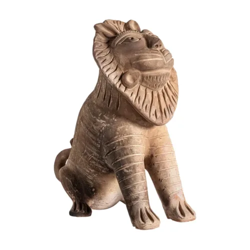 Figura decorativa León de terracota