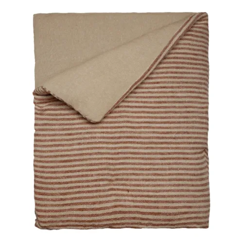 Pie de cama de lino de rayas