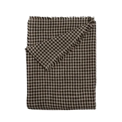 Plaid MOGA de lino 100% natural de cuadros