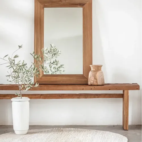 Espejo EROSI de madera de teca