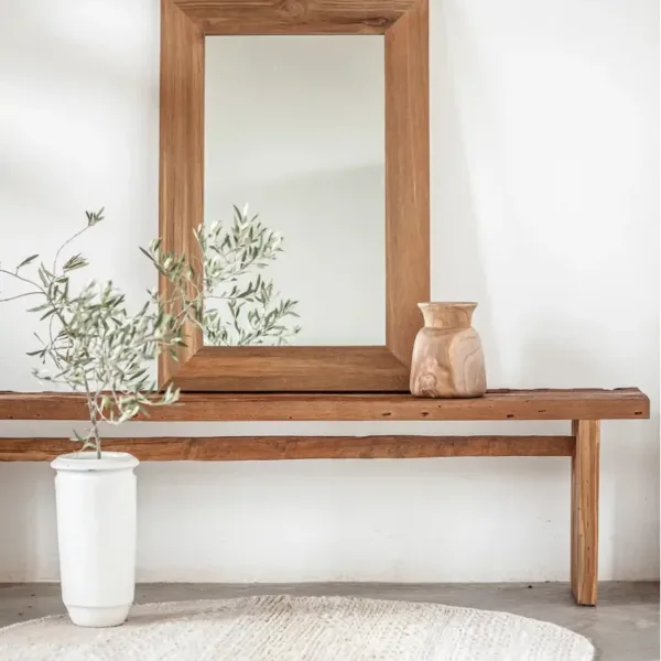 Espejo EROSI de madera de teca