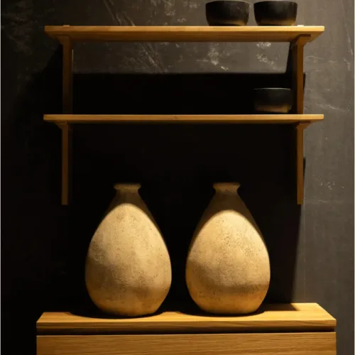 Estante de pared ELARA de madera de teca