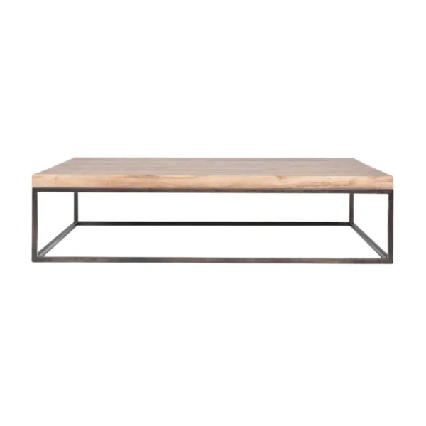 Mesa de centro CUB de teca y hierro