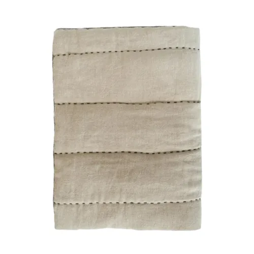 Pie de cama ASHTI de lino natural acolchado