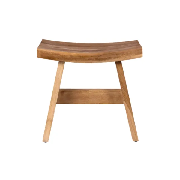 Taburete U de madera de teca