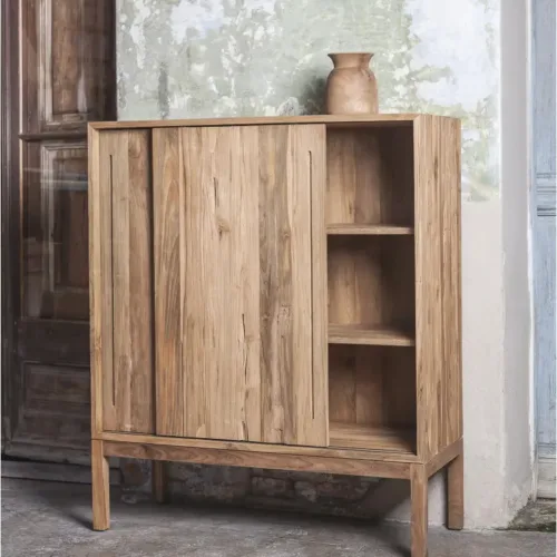 Vitrina EROSI de madera de teca