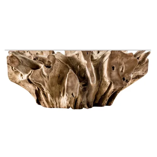 Mesa de centro de raíz de teca Waary