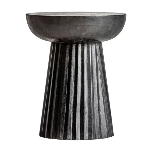 Mesa auxiliar negra de madera de mango Plissé