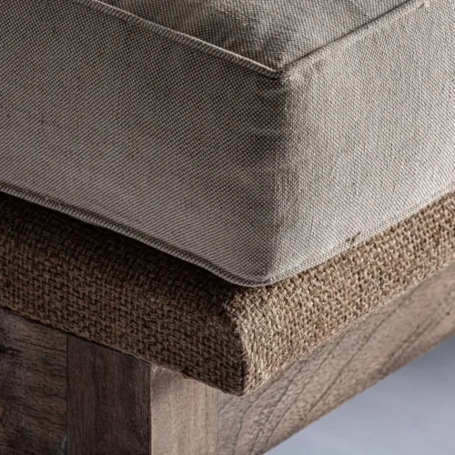 Sofá de teca y lino  RETZ