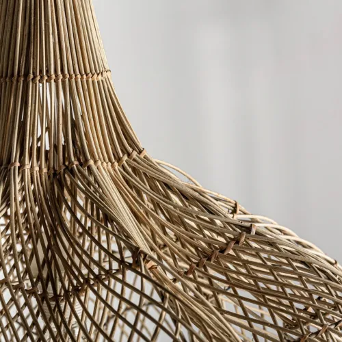 Lámpara de techo de ratán y hierro Tisno