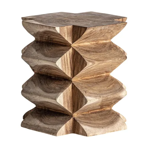 Mesa auxiliar de estilo étnico de madera suar Sakalli