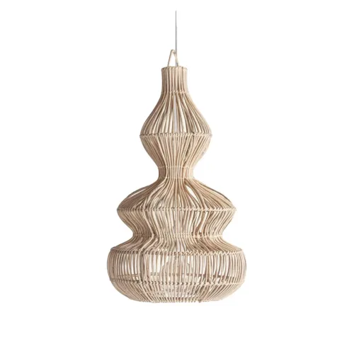 Lámpara de techo boho de ratán