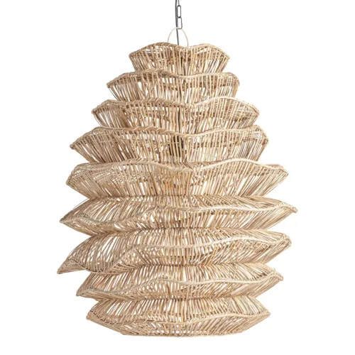 Lámpara de techo de ratán estilo boho