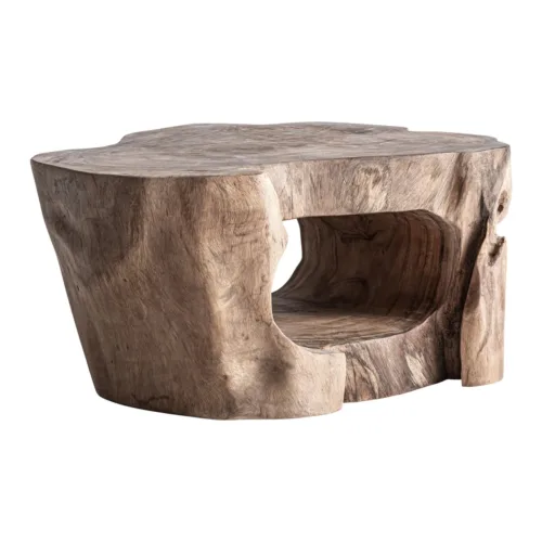 Mesa de centro étnica de madera suar Khaled