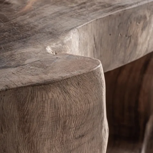 Mesa de centro étnica de madera suar Khaled