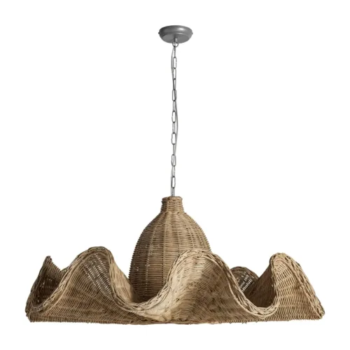 Lámpara de colgar estilo boho de ratán Duna