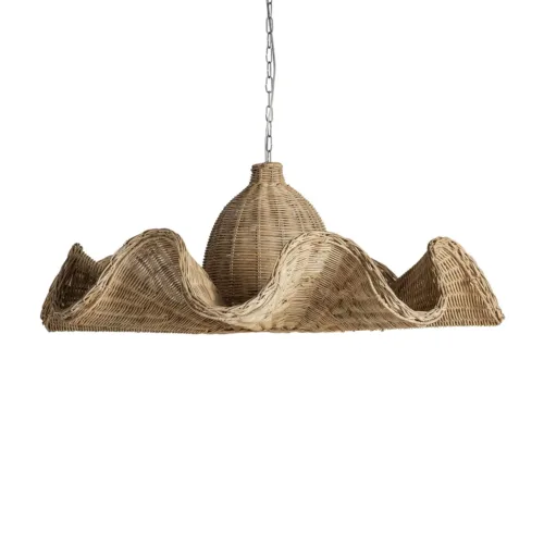 Lámpara de colgar estilo boho de ratán Duna