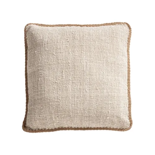 Cojín beige de estilo clásico de algodón