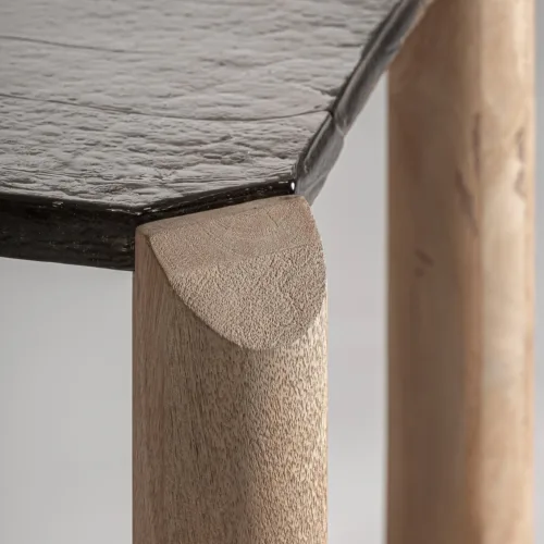 Mesa de centro de madera y cristal Jacquard