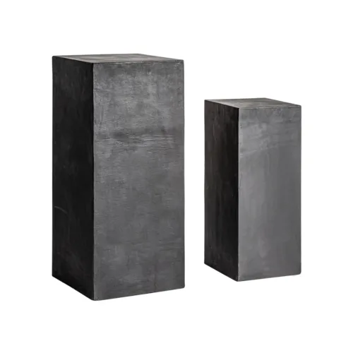 Peana estilo industrial de terracota negro (Juego de 2)